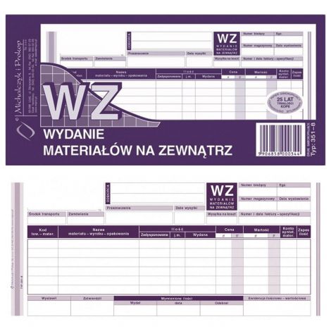 Druk MiP Wydanie Materiałów na Zewnątrz WZ 1/3 A4/80 - 2